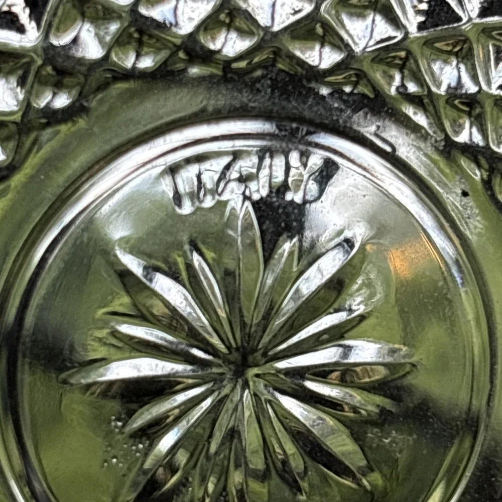 Pair of Vintage Cut Crystal Bowls Made In Italy  Unique Diamond & Floral Pattern
